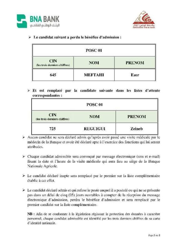 إعلان مناظرة البنك الوطني الفلاحي BNA لسنة 2025 - تفاصيل الانتداب