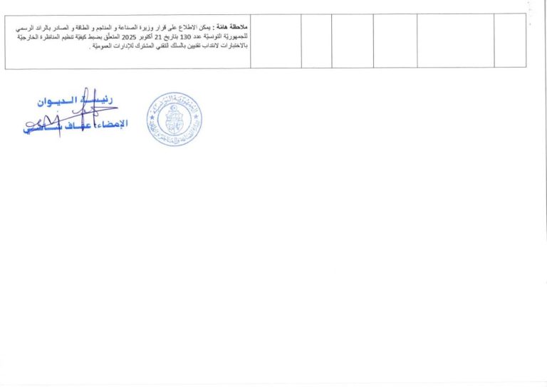 بلاغ تمديد آجال التسجيل في مناظرة وزارة الصناعة والمناجم