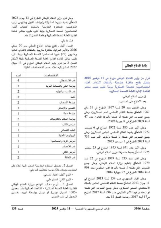 شروط وإجراءات المشاركة في مناظرة الصحة العسكرية 2025 - الصفحة الثانية من الإعلان