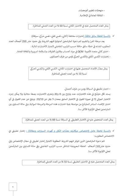 معلومات إضافية حول مناظرة النقل بصفاقس - صفحة 6