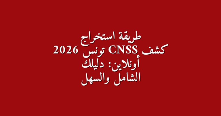 طريقة استخراج كشف CNSS تونس 2026 أونلاين دليلك الشامل والسهل
