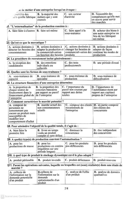 صفحة 24 من اختبار CAPES تخصص إدارة