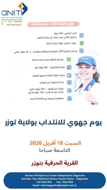 إعلان انتداب شركة ليوني LEONI تونس