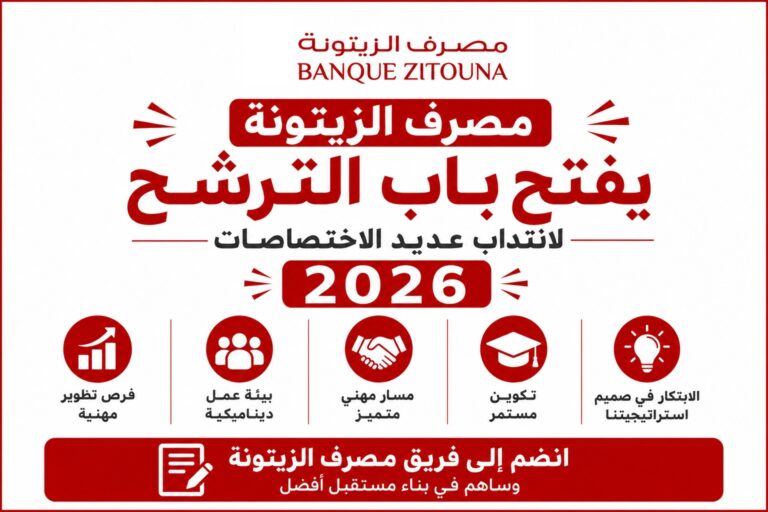 مصرف الزيتونة يفتح باب الترشح لانتداب عديد الاختصاصات 2026