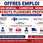 offres emploi Magasin Général Carrefour Monoprix 8230 recrute plusieurs profils