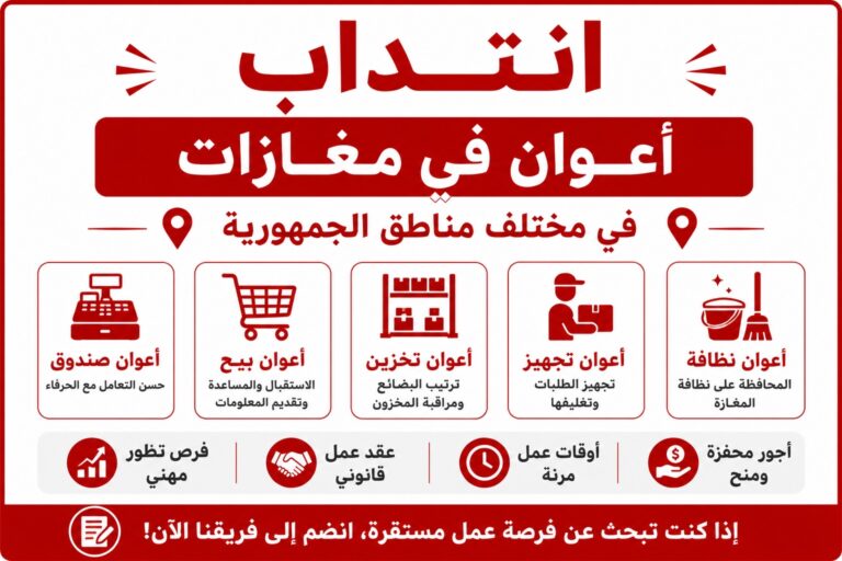 انتداب أعوان في مغازات في مختلف مناطق الجمهورية