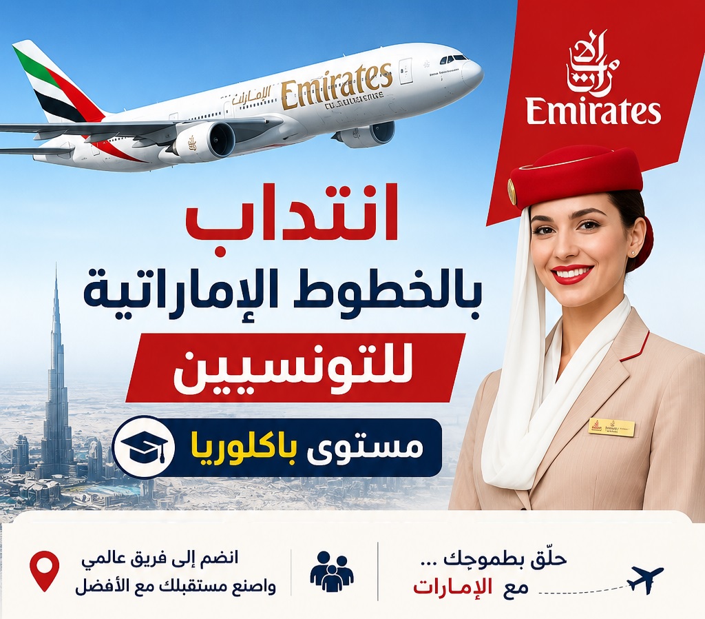 انتداب بالخطوط الإماراتية للتونسيين مستوى باكلوريا الشروط المواعيد ورابط التقديم
