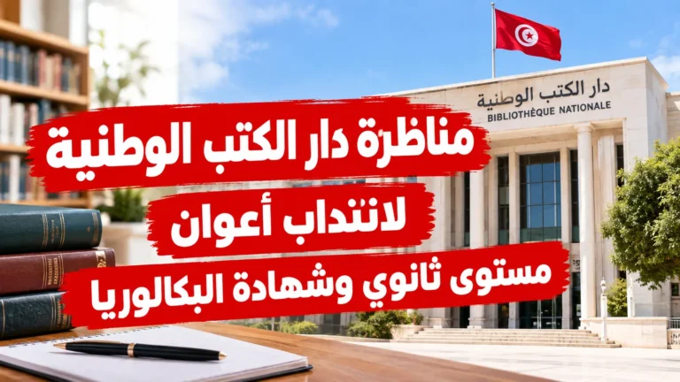 مناظرة دار الكتب الوطنية لانتداب أعوان مستوى ثانوي وشهادة البكالوريا