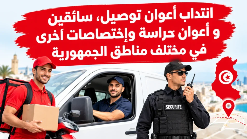 انتداب أعوان توصيل، سائقين و أعوان حراسة وإختصاصات أخرى في مختلف مناطق الجمهورية