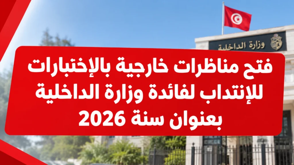فتح مناظرات خارجية بالإختبارات للإنتداب لفائدة وزارة الداخلية بعنوان سنة 2026