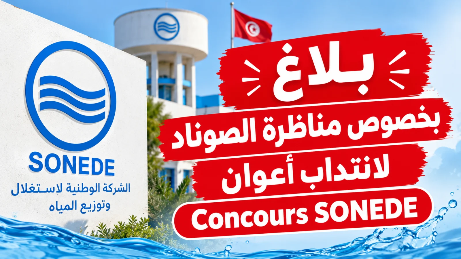 بـلاغ بخصوص مناظرة الصوناد لانتداب أعوان – Concours SONEDE