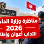 مناظرة وزارة الداخلية 2026 انتداب أعوان وإطارات التسجيل من 5 أكتوبر إلى 5 نوفمبر